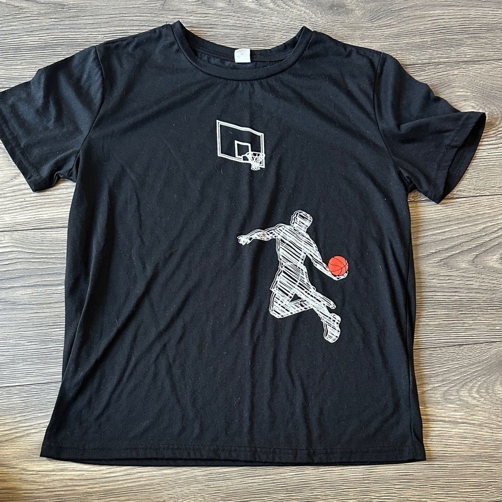 SHEIN Black Slam Dunk Kids Tee
